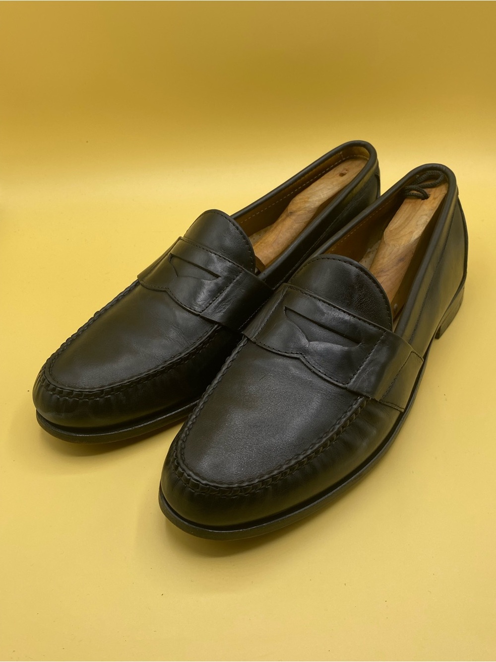 Allen Edmonds Black Leather Penny Loafers - Picture 4 of 6